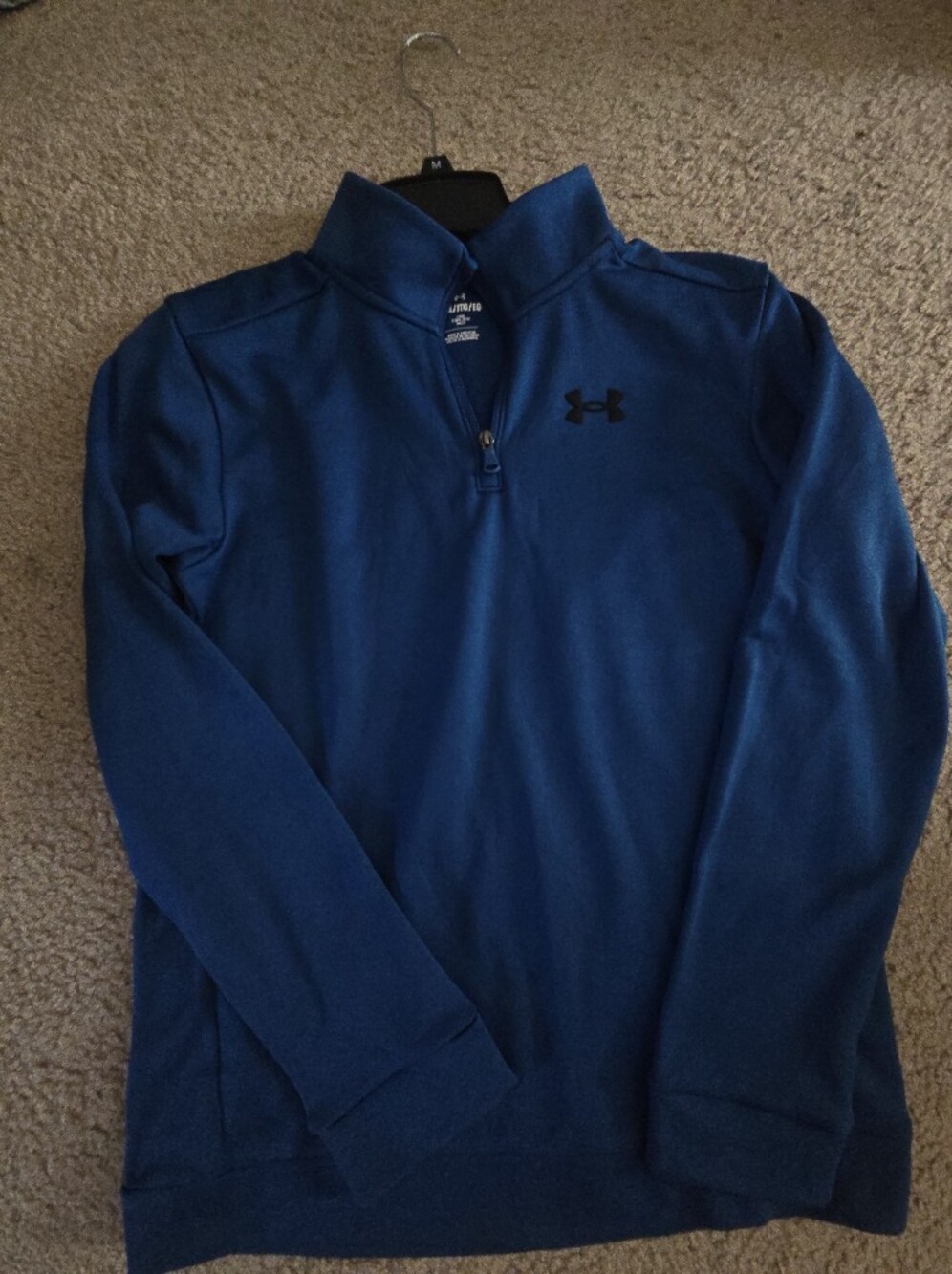 Under Armour Boys Blue Quarter-Zip Pullover Hoodie